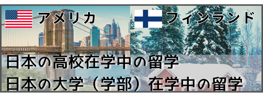 留学経験者　アメリカ　フィンランド　高校在学中の留学　大学（学部）在学中の留学　留学体験